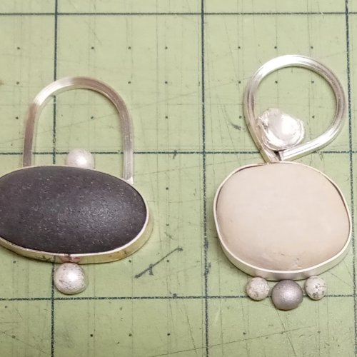 Judy Larson's Reunion Key Fobs - , Stones, Cutting, Cutting Tool, Cutters, Filing, Finishing, Loops, Wire Loop, Wrapped Wire Loop, Oxidizing Wire, Oxidizing, Antiquing Wire, Antiquing, Sawing, Saw, Wire Saw, Stamping, Stamps, Texturing, Tumbling, Tumble, Tumbling Jewelry, Butane Torch, Soldering, Solder, Design, sanding, filing, polishing, dual key fob