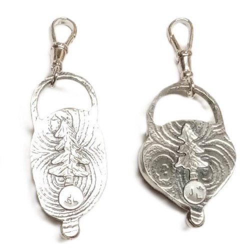 Judy Larson's Reunion Key Fobs - , Stones, Cutting, Cutting Tool, Cutters, Filing, Finishing, Loops, Wire Loop, Wrapped Wire Loop, Oxidizing Wire, Oxidizing, Antiquing Wire, Antiquing, Sawing, Saw, Wire Saw, Stamping, Stamps, Texturing, Tumbling, Tumble, Tumbling Jewelry, Butane Torch, Soldering, Solder, Design, sanding, filing, polishing, key fob template 2 back