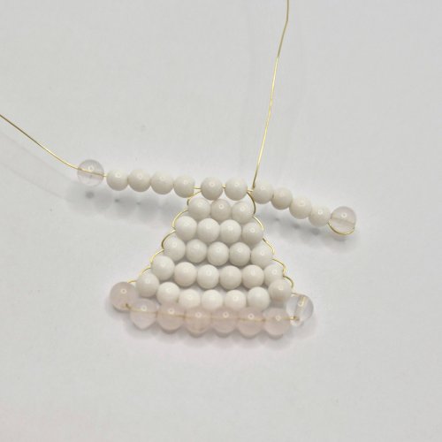 Natalie Patten's Beaded Festive Angel - , Holiday Designs, Lashing, Wire Lashing, Wire Wrapping, Wrapping, Wire Wrapping Jewelry, Beads, Add four beads of color B onto the wire