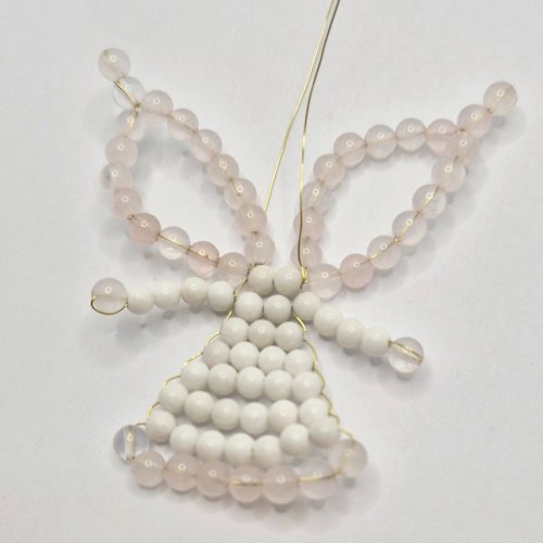 Natalie Patten's Beaded Festive Angel - , Holiday Designs, Lashing, Wire Lashing, Wire Wrapping, Wrapping, Wire Wrapping Jewelry, Beads, position the wires in an upward direction