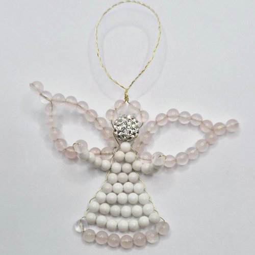 Natalie Patten's Beaded Festive Angel - , Holiday Designs, Lashing, Wire Lashing, Wire Wrapping, Wrapping, Wire Wrapping Jewelry, Beads, Shape the wings and arm