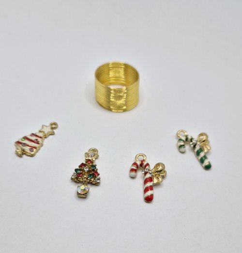 Natalie Patten's Festive Glass Charms - , Hair Accessories, Zipper Pulls, Christmas Ornaments, Loops, Wire Loop, Wrapped Wire Loop, Memory wire, Choose a selection of charms