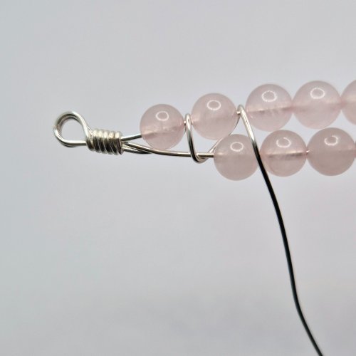 Natalie Patten's Half Wrist Wrap Bracelet  - , Contemporary Wire Jewelry, Loops, Wire Loop, Wrapped Wire Loop, , Place it between the next beads.