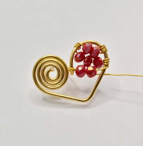 Natalie Patten's Filled Heart Earrings - , Contemporary Wire Jewelry, Spirals, Wire Spiral, Spiral Wire Wrap, Wire Wrapping, Wrapping, Wire Wrapping Jewelry, Design, Continue filling the heart's