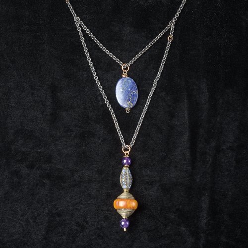 Nancy Chase's Front-Back Necklace - , Contemporary Wire Jewelry, Loops, Wire Loop, Wrapped Wire Loop, Beads, check proportions