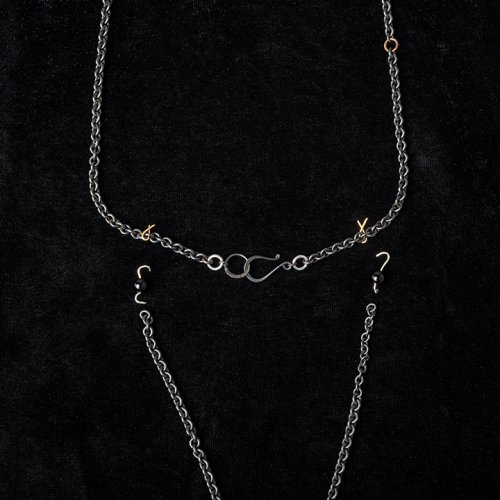 Nancy Chase's Front-Back Necklace - , Contemporary Wire Jewelry, Loops, Wire Loop, Wrapped Wire Loop, Beads, Adjustment steps