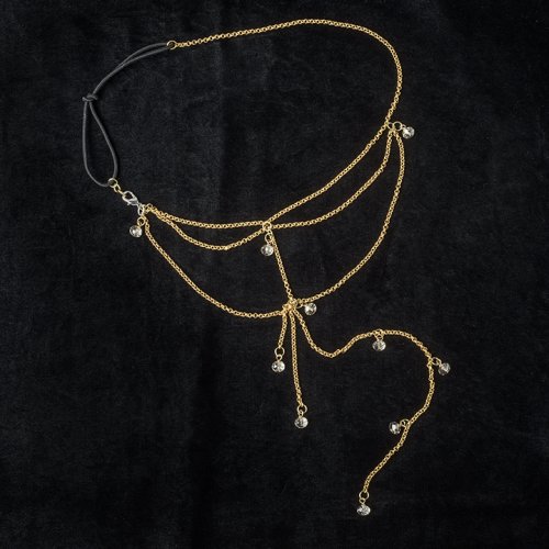 Nancy Chase's Thigh Chain - , Contemporary Wire Jewelry, Findings, Clasps, Components, Loops, Wire Loop, Wrapped Wire Loop, Beads, Attach elastic bands