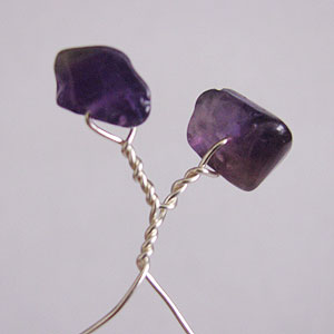 Albina Manning's Tree Pin with Gem Chips - , Contemporary Wire Jewelry, Wire Wrapping, Wrapping, Wire Wrapping Jewelry, Forming the branch.