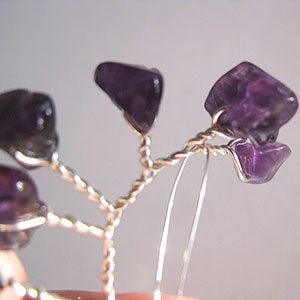 Albina Manning's Tree Pin with Gem Chips - , Contemporary Wire Jewelry, Wire Wrapping, Wrapping, Wire Wrapping Jewelry, Folding the 28 gauge wire.