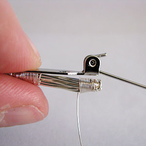 Albina Manning's Tree Pin with Gem Chips - , Contemporary Wire Jewelry, Wire Wrapping, Wrapping, Wire Wrapping Jewelry, Wrapping to hinge.