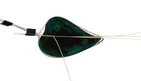 Dale Armstrong's Malachite Leaf Pendant - , Classic Wire Jewelry, Loops, Wire Loop, Wrapped Wire Loop, Spirals, Wire Spiral, Spiral Wire Wrap, Wire Wrapping, Wrapping, Wire Wrapping Jewelry, 