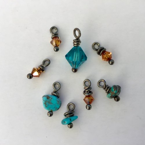 Kristal Wick's Vintage Turquoise Earrings - , Contemporary Wire Jewelry, Forging, Forging Jewelry, Jewelry Forging, How To Punch Holes, Hole Punching, Punch A Hole, Loops, Wire Loop, Wrapped Wire Loop, Make 18 wrap loops using crystals and gemstones chips
