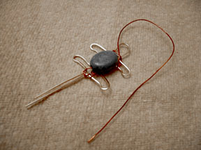 Marty Blu's Wire Wrapped Turtle Bracelet - , Classic Wire Jewelry, Wire Wrapping, Wrapping, Wire Wrapping Jewelry, Attach the beaded wire to the neck