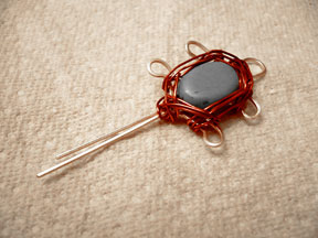 Marty Blu's Wire Wrapped Turtle Bracelet - , Classic Wire Jewelry, Wire Wrapping, Wrapping, Wire Wrapping Jewelry, Continuing to use the 24-gauge copper wrap wire