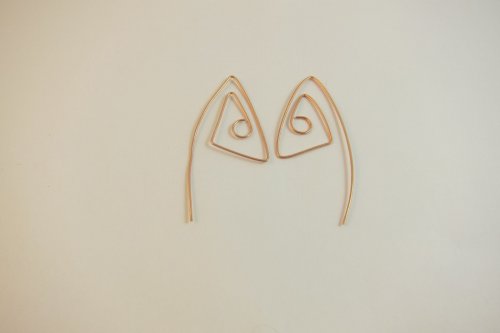 Karen Meador, Ph.D.'s Geometric Earrings - , Contemporary Wire Jewelry, Lashing, Wire Lashing, Findings, Clasps, Components, Loops, Wire Loop, Wrapped Wire Loop, feed them onto the wire from the loop-less end