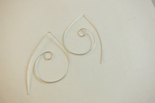 Karen Meador, Ph.D.'s Geometric Earrings - , Contemporary Wire Jewelry, Lashing, Wire Lashing, Findings, Clasps, Components, Loops, Wire Loop, Wrapped Wire Loop,  I begin with the small loop 