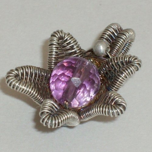 Woven Wire Lotus Flower Pendant