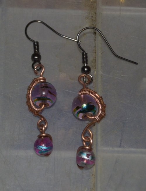 Woven Frame 2-Bead Earring