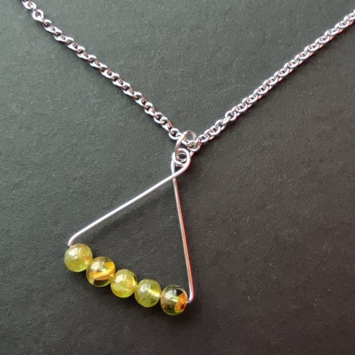 Geometric Beaded Wire Pendant