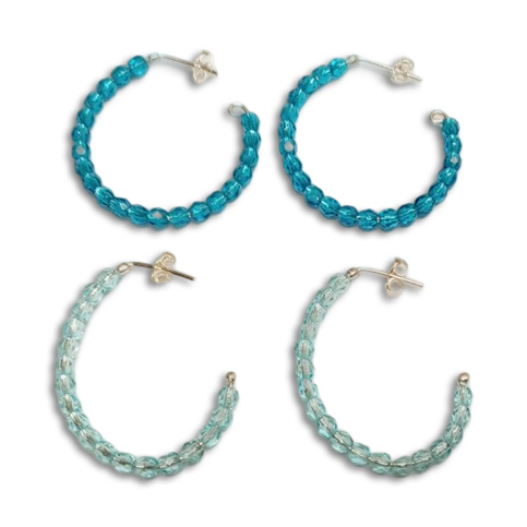 Easy Beaded Post Hoop Earrings