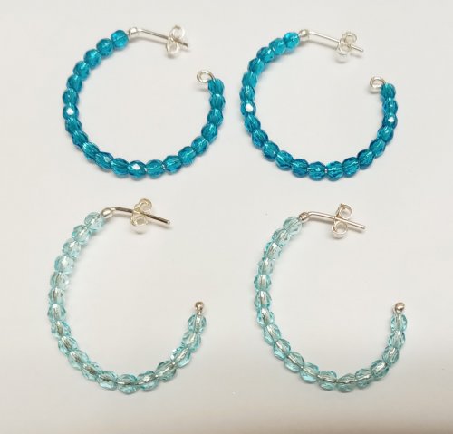 Easy Beaded Post Hoop Earrings