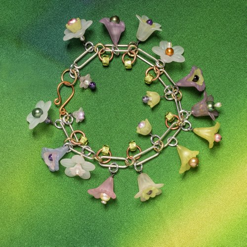 Flower Bell and Bead Bracelet