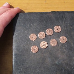 Kate Richbourg's Make Your Own Bead Caps - , Findings & Components, Toggles & Clasps, Earwire & Headpin, Cutting, Cutting Tool, Cutters, Dapping, Dapping Jewelry, How To Punch Holes, Hole Punching, Punch A Hole, Findings, Clasps, Components, Texturing, Using texture hammers