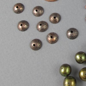Kate Richbourg's Make Your Own Bead Caps - , Findings & Components, Toggles & Clasps, Earwire & Headpin, Cutting, Cutting Tool, Cutters, Dapping, Dapping Jewelry, How To Punch Holes, Hole Punching, Punch A Hole, Findings, Clasps, Components, Texturing, Finished bead caps