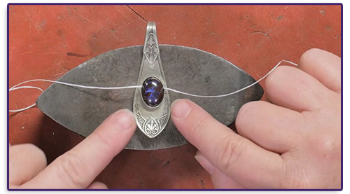 Kim St. Jean's Bezel-Set Spoon Pendant by Kim St. Jean - , Metalwork, Riveting, Riveting Techniques, Wire Rivets, Sawing, Saw, Wire Saw, Texturing, Butane Torch, Soldering, Solder, using-a-bezel-cup