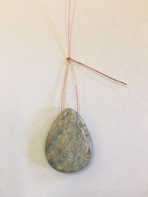 Karen Meador, Ph.D.'s A Simple Technique for Top-drilled Stones - , Contemporary Wire Jewelry, Wire Wrapping, Wrapping, Wire Wrapping Jewelry, straight up as a swing chain