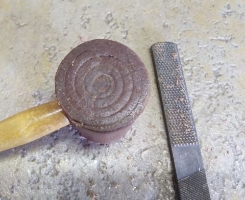 Judy Larson's Conditioning a Rawhide Mallet - , Tools For Wire Jewelry, Tools, Rawhide mallets are coated with lacquer or varnish 