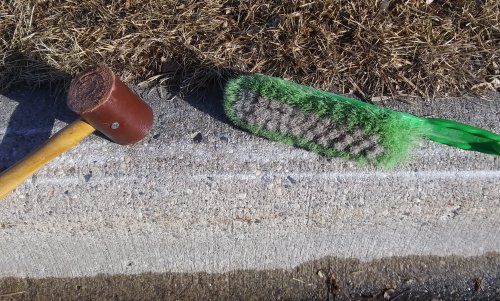 Judy Larson's Conditioning a Rawhide Mallet - , Tools For Wire Jewelry, Tools, Sweep the curb clean of debris