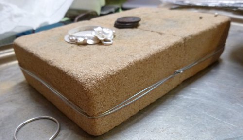 Judy Larson's Saving a Broken Solder Brick - , Tools For Wire Jewelry, Tools, Tightly wrapping stainless steel binding wire