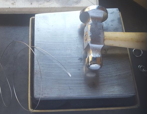 Kylie Jones's Soldering Jump RIngs - , Findings & Components, Toggles & Clasps, Earwire & Headpin, Butane Torch, Soldering, Solder, I flatten wire solder with a hammer
