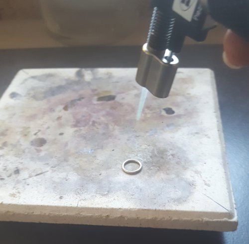 Kylie Jones's Soldering Jump RIngs - , Findings & Components, Toggles & Clasps, Earwire & Headpin, Butane Torch, Soldering, Solder, Heat the ring evenly