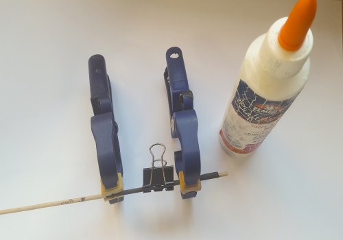 Kylie Jones's Make Your Own Swizzle Sanding Sticks - , Tools For Wire Jewelry, Filing, Finishing, Tools, I mainly use craft glue and clamp them.
