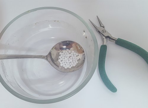 Kylie Jones's Make Your Own Nylon Jaw Pliers - , Tools For Wire Jewelry, Tools,  I heated the plastic in a stainless steel spoon 