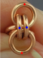 Marilyn Gardiner's Add An Awl To Your Tool Bag - Chain mail, Tools For Wire Jewelry, Making Chain, Chain Making ,  Fold the end pair of rings