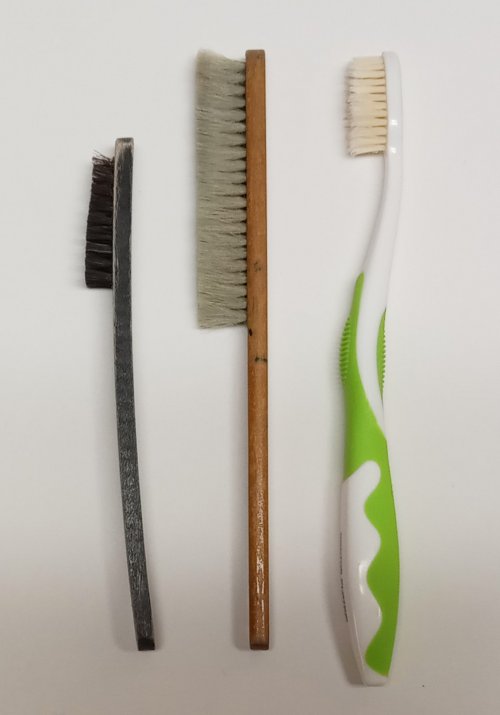 Judy Larson's Tool Tip -  Bench Brushes - , Tools For Wire Jewelry, Filing, Finishing, The other two have stiffer bristles.