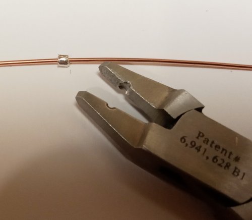 Judy Larson's Using Magical Crimping Pliers - , Tools For Wire Jewelry, Beads, Tools,  Crimp the tube with the plier jaws.