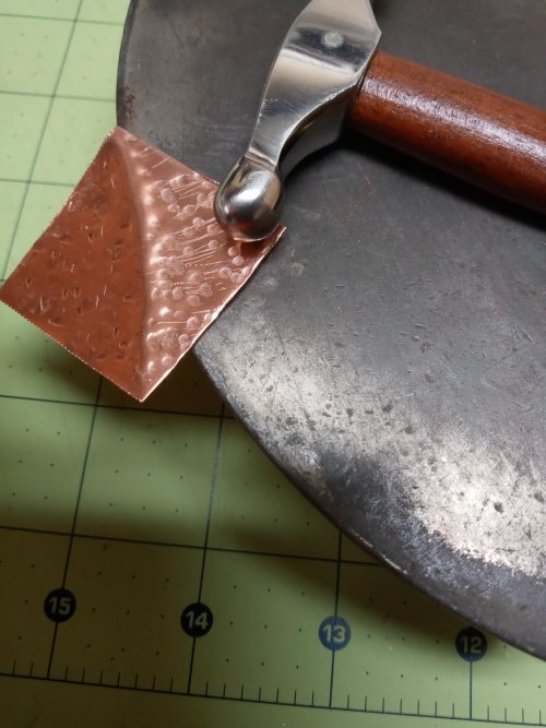 Judy Larson's Separating Distinct Textures on a Single Piece of Metal - , Wire Jewelry Design, Texturing, Turn the piece around