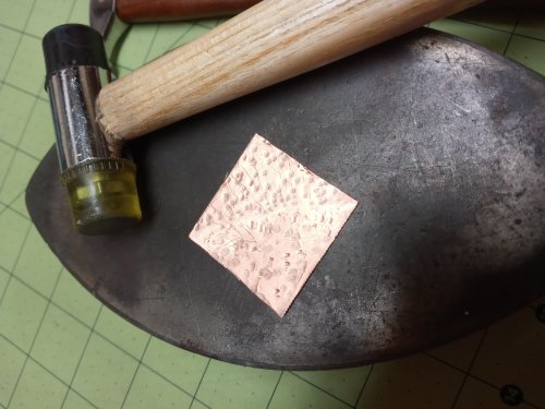 Judy Larson's Separating Distinct Textures on a Single Piece of Metal - , Wire Jewelry Design, Texturing, place the textured piece face up