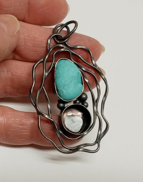 Judy Larson's Using Fun Tak as a Resist - , General Education, Oxidizing Wire, Oxidizing, Antiquing Wire, Antiquing, needing little to cleanup
