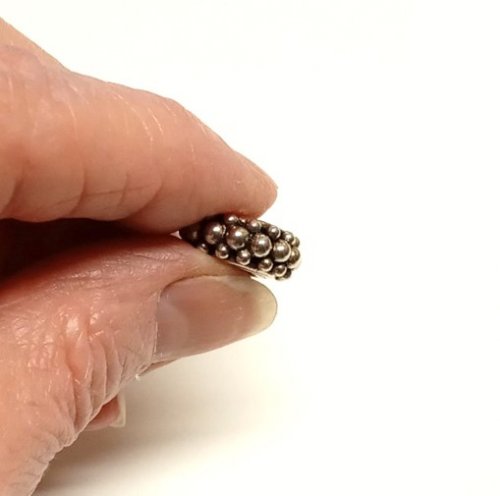 Judy Larson's When Bead Holes are Too Large - , Beading, Beads, protruded from each side