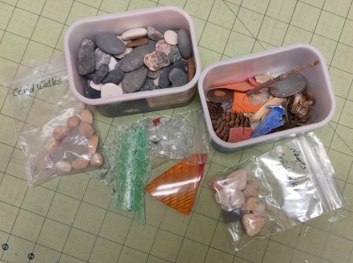 Judy Larson's After the Rain - Found Treasures - , General Education, Design, , Little pieces of that orange plastic were put in a lot of jewelry as accents