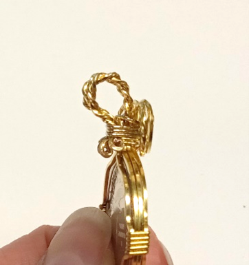 Judy Larson's Wire Wrapped Bail Finishing Options - , General Education, Wire Wrapping, Wrapping, Wire Wrapping Jewelry,  then pressed flat against the cabochon