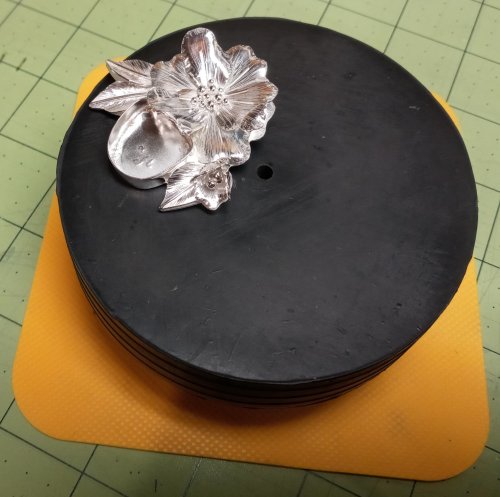 Judy Larson's Protecting The Back of a Piece When Setting Stones - , General Education, , a round rubber block turns easily