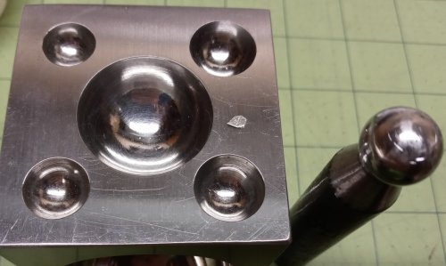 Judy Larson's Making Tiny Dapped Metal Leaves - , General Education, Cutting, Cutting Tool, Cutters, Dapping, Dapping Jewelry, Slightly shaping the leaves 