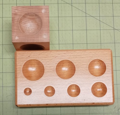 Judy Larson's Basic Round Well Wood Dapping Blocks - , Tools For Wire Jewelry, Tools,  well depressions in the cube dapping block