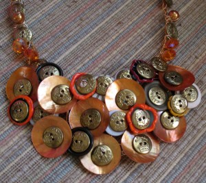Diana Harwood's Buttons, Buttons - , Wire Jewelry Design, Crocheting, Wire Wrapping, Wrapping, Wire Wrapping Jewelry, Design, Button Necklace